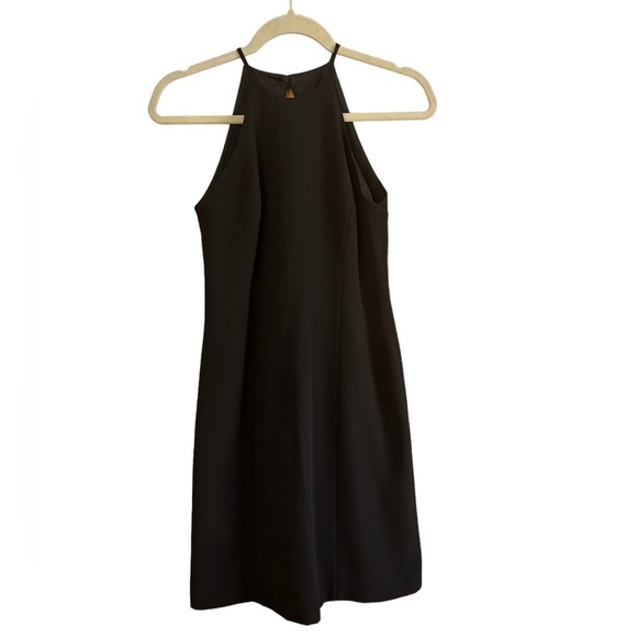 LAUNDRY BY SHELLI SEGAL VINTAGE HIGH NECK LITTLE BLACK DRESS - Picture 1 of 5